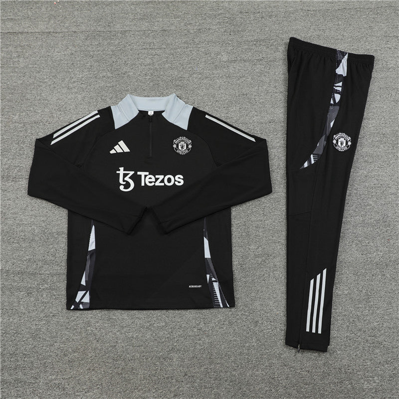 Chandal de niño Manchester United 24/25 (Negro y gris)